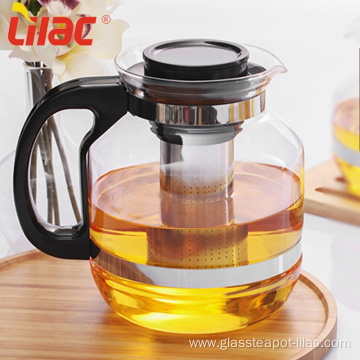 2.2l 1.8l big heat resistant glass filter teapot